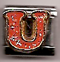 Red sparkly letter U